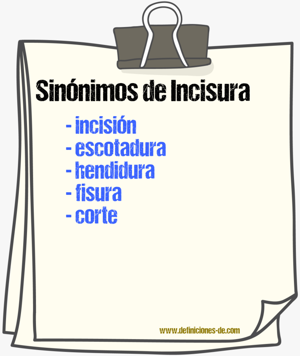 Sinnimos de incisura