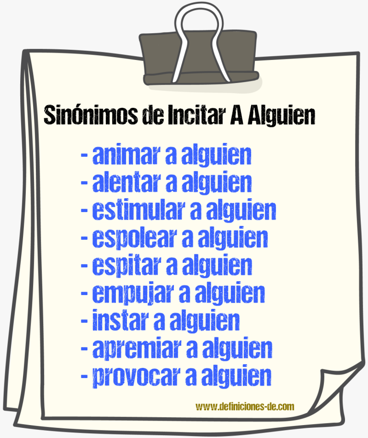 Sinónimos de incitar a alguien