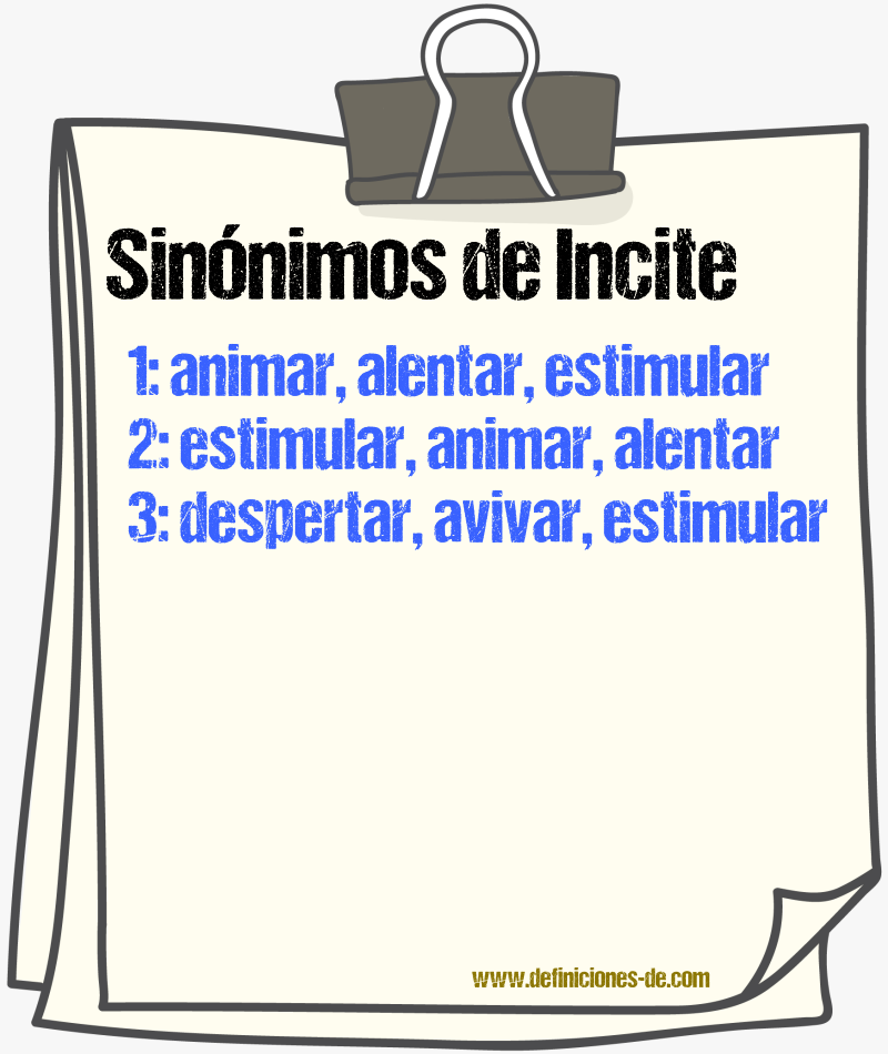 Sinónimos de incite