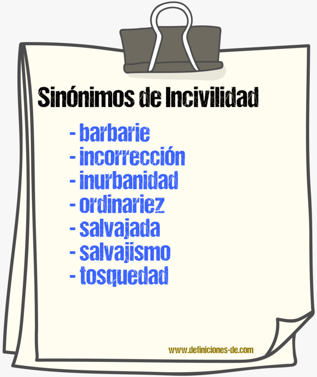 Sinnimos de incivilidad