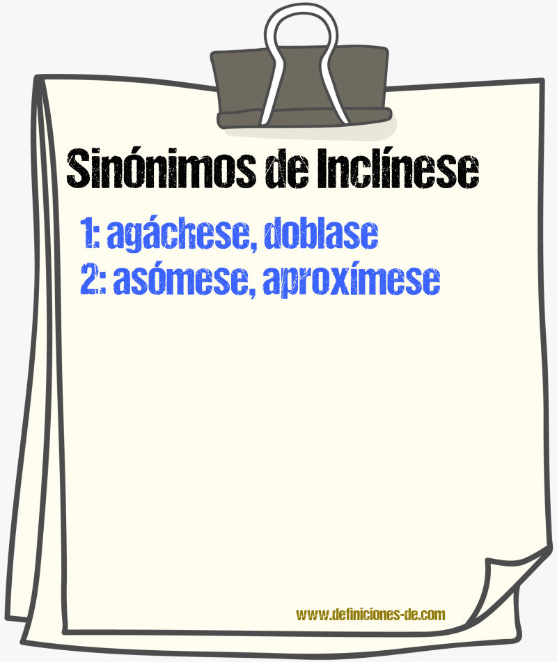 Sinónimos de inclínese