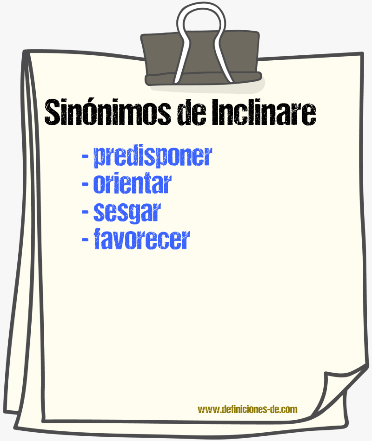 Sinónimos de inclinare