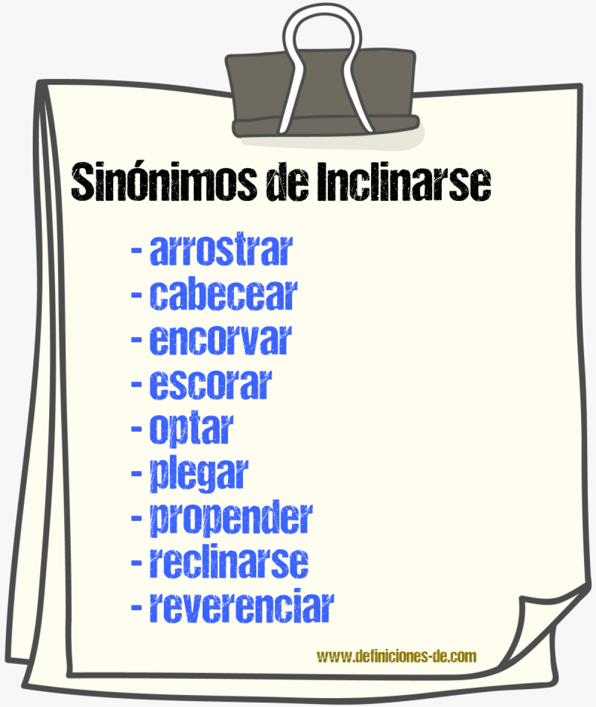 Sinnimos de inclinarse