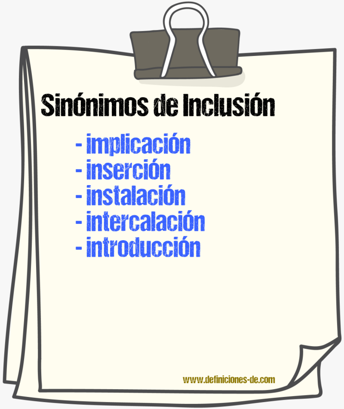 Sinnimos de inclusin