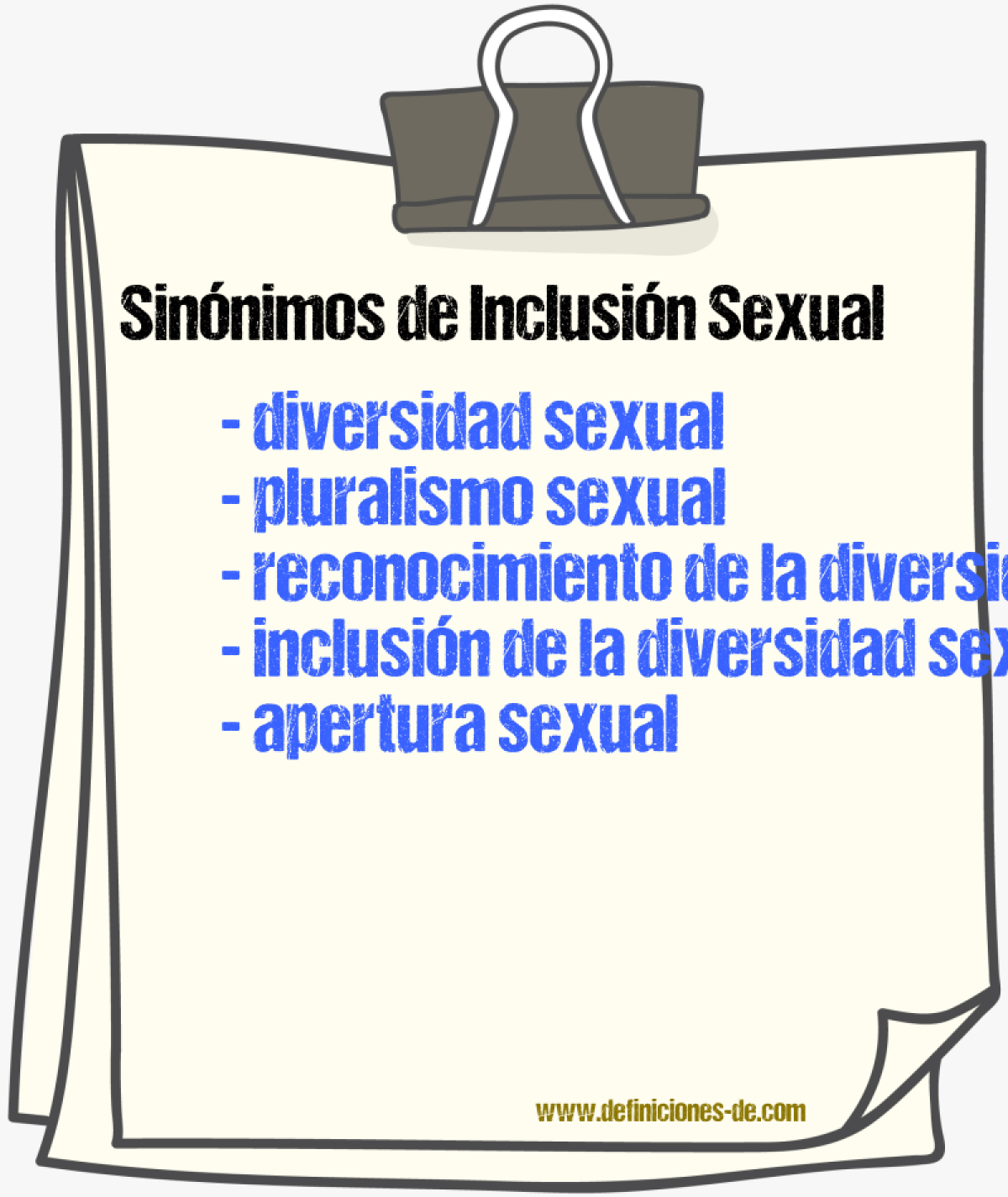 Sinónimos de inclusión sexual