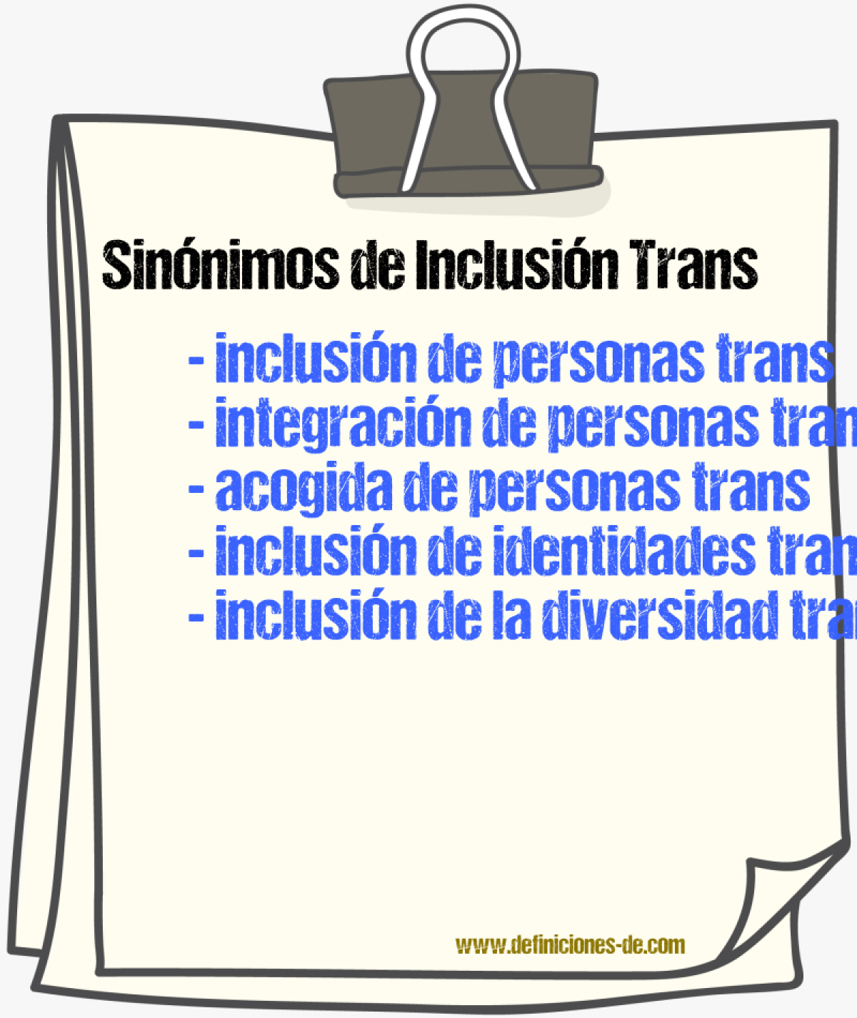 Sinónimos de inclusión trans