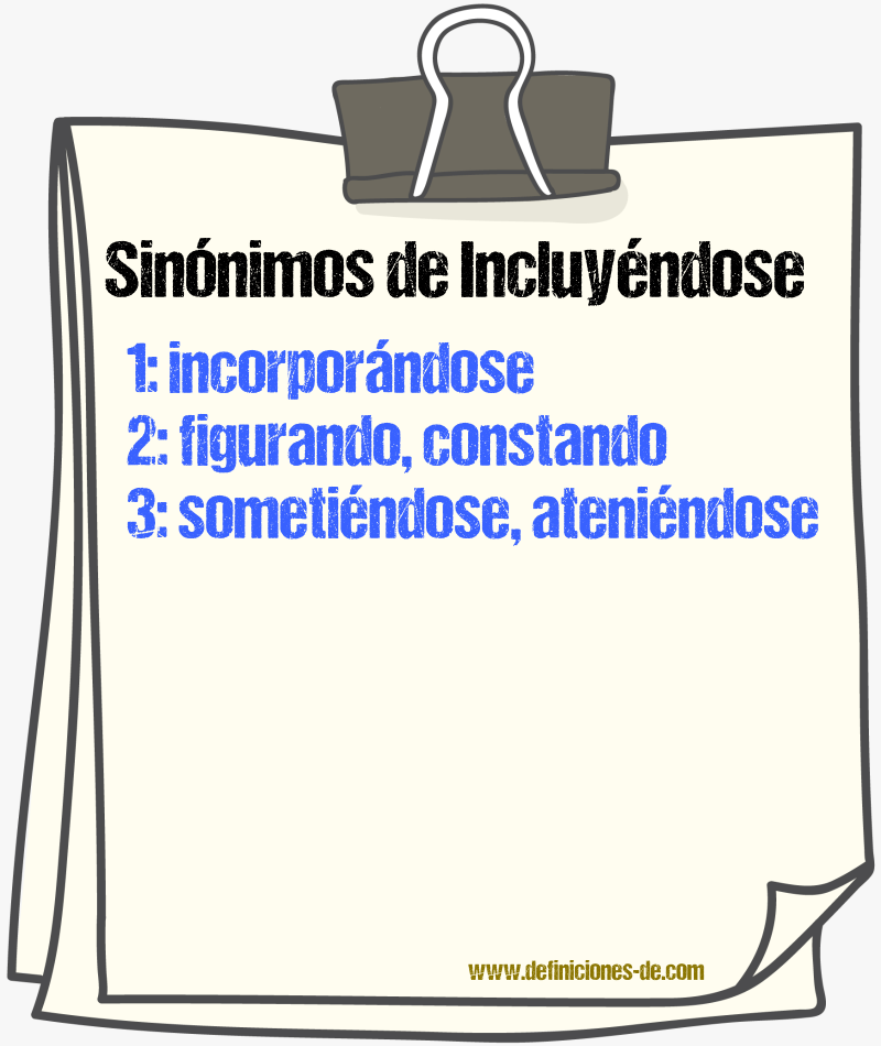 Sinónimos de incluyéndose
