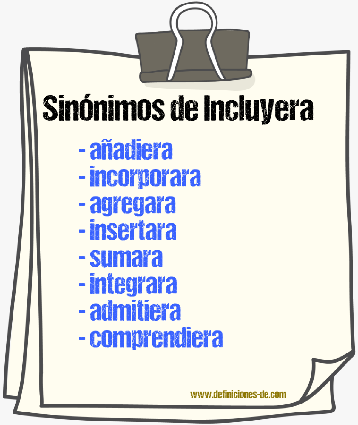Sinónimos de incluyera