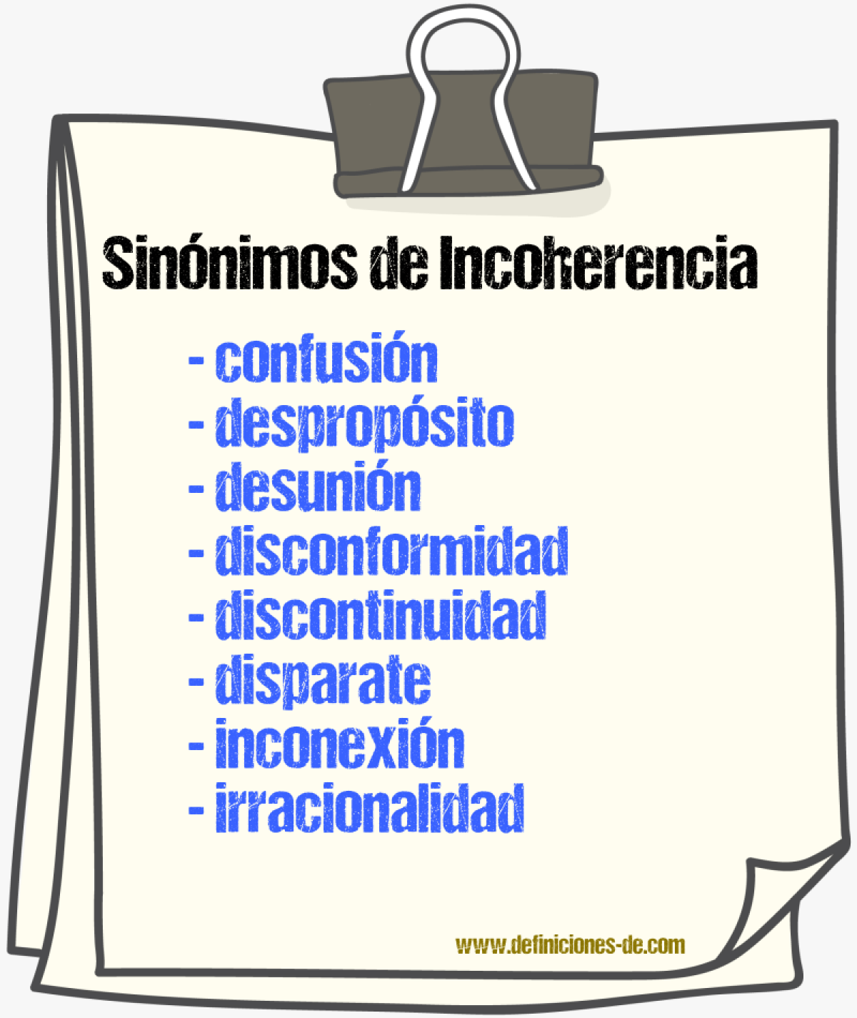 Sinnimos de incoherencia