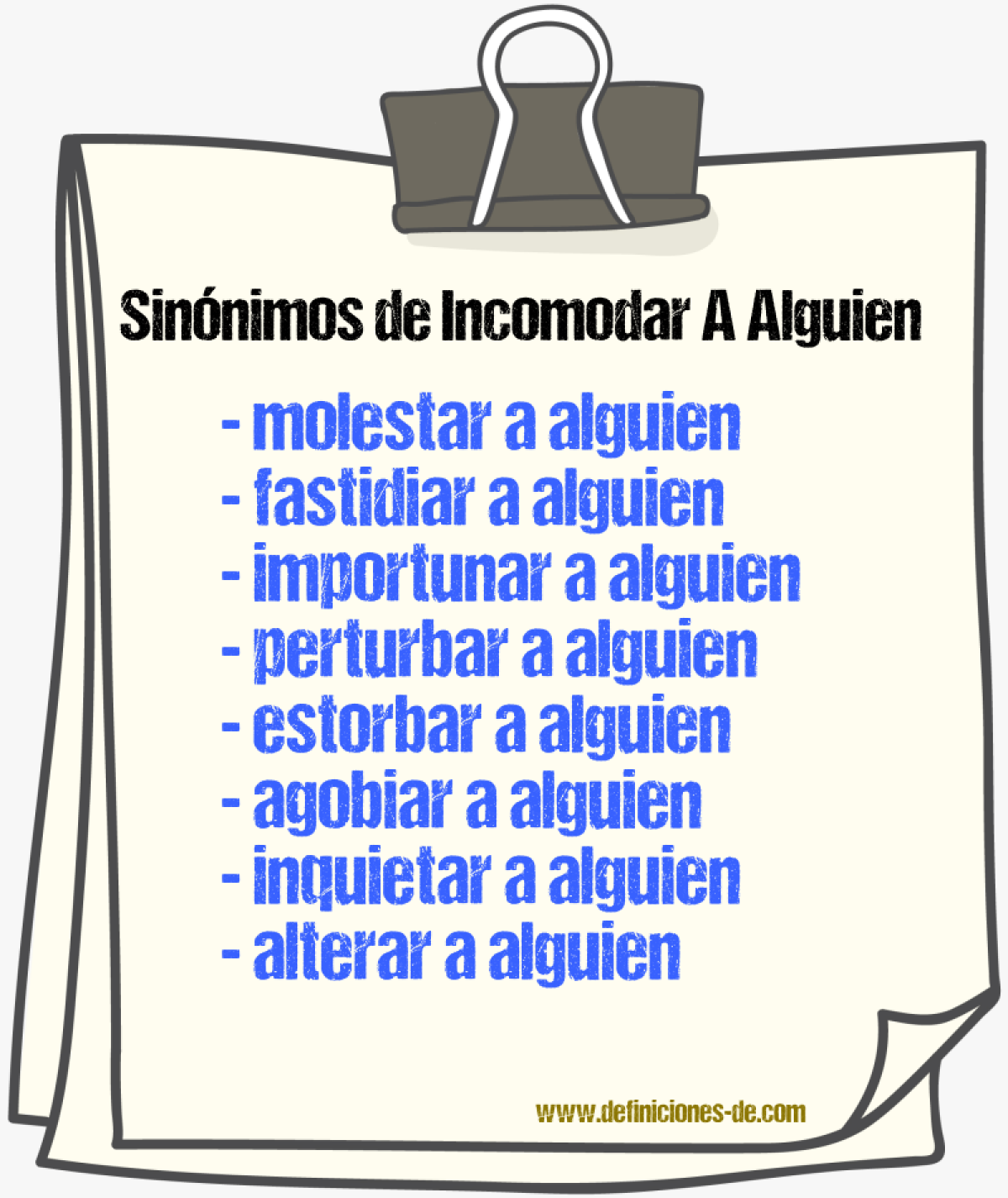 Sinónimos de incomodar a alguien