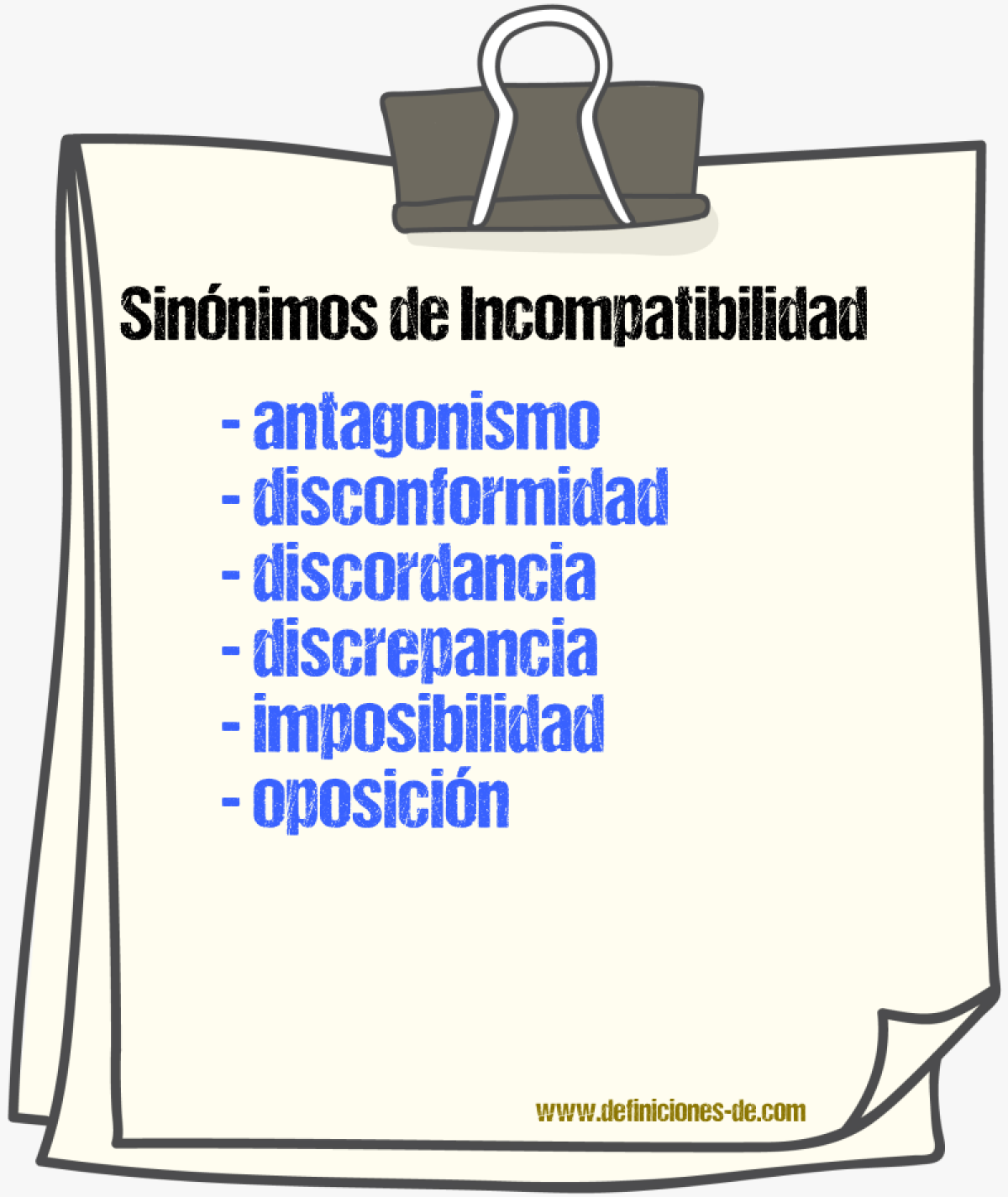 Sinnimos de incompatibilidad