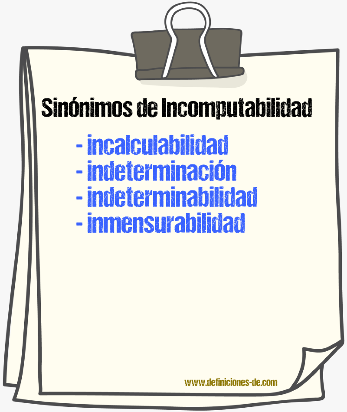 Sinónimos de incomputabilidad