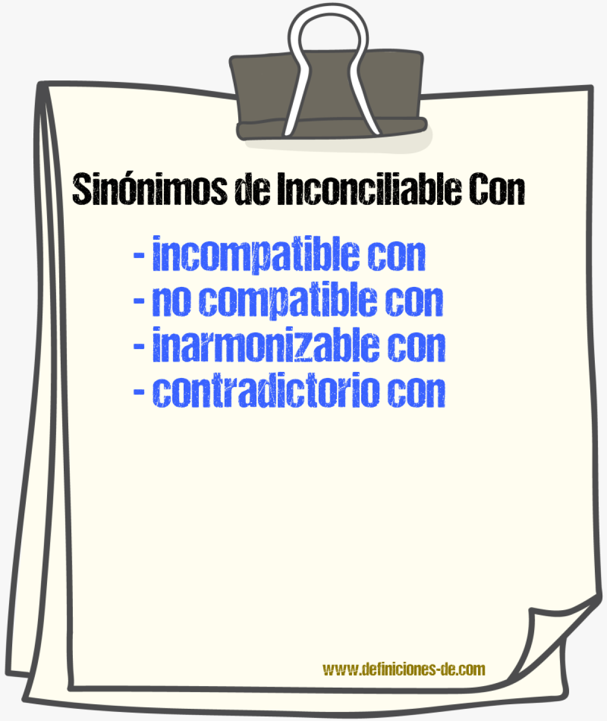 Sinónimos de inconciliable con
