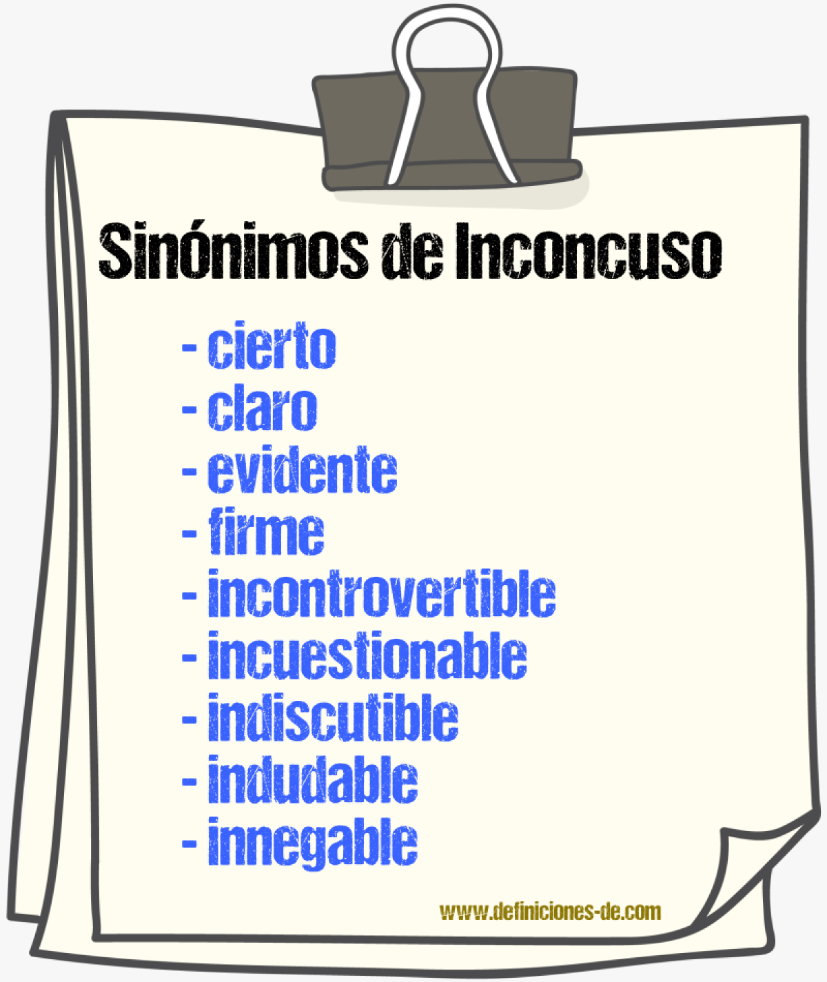 Sinnimos de inconcuso