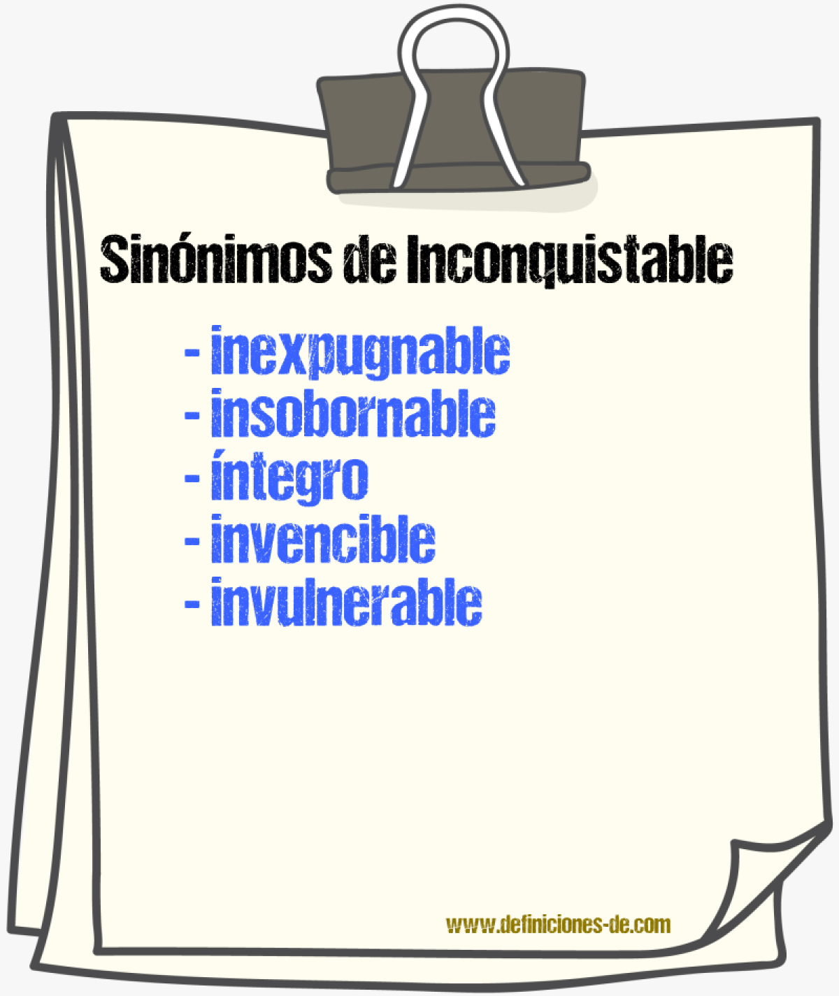 Sinnimos de inconquistable