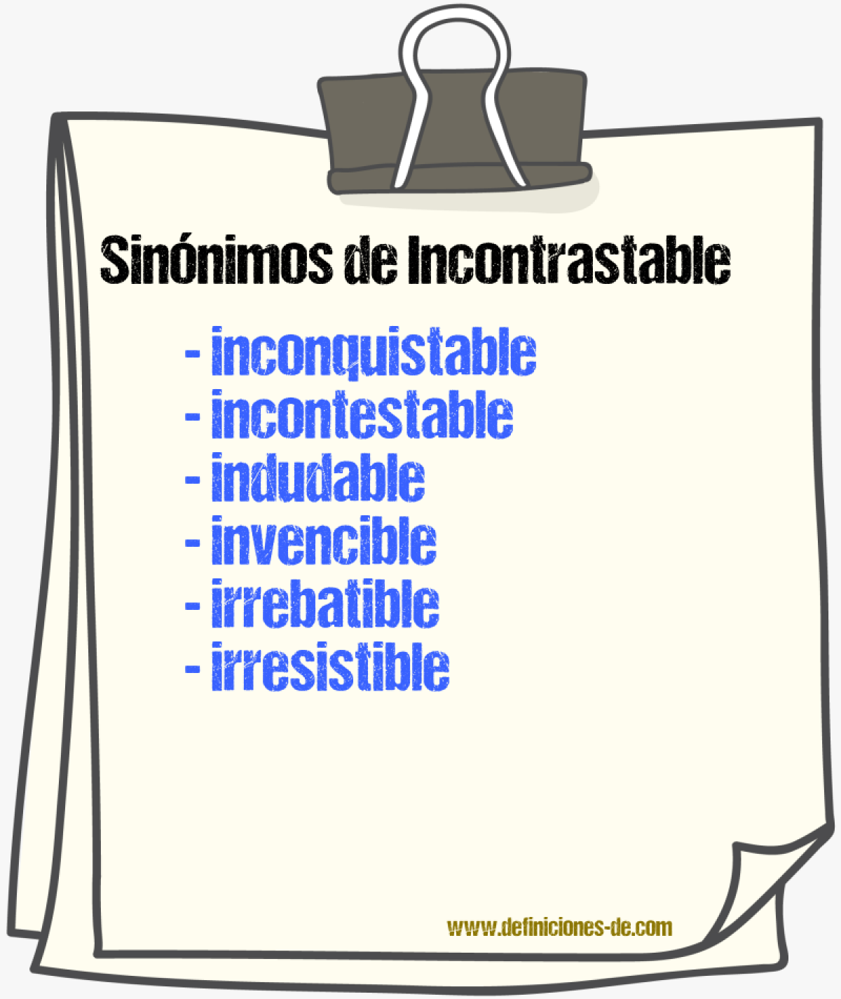 Sinnimos de incontrastable