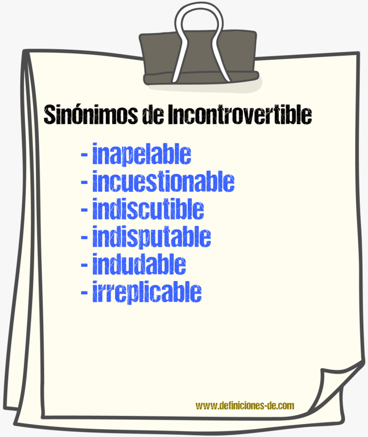 Sinnimos de incontrovertible