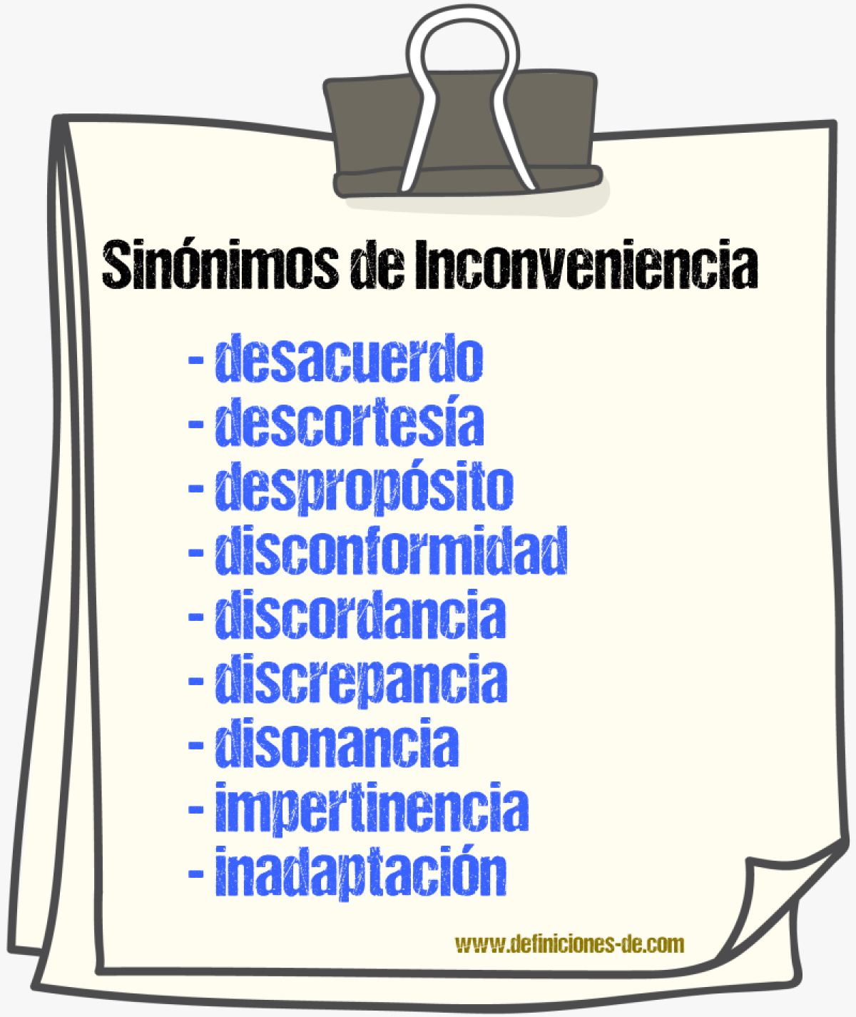 Sinnimos de inconveniencia