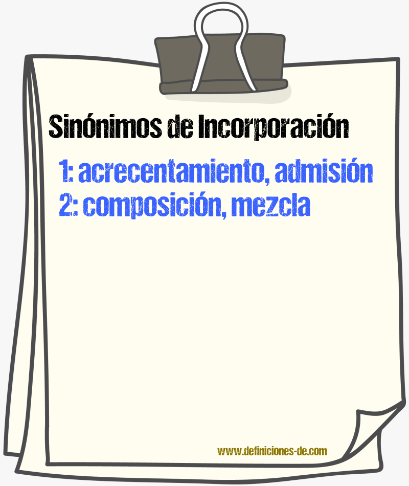 Sinnimos de incorporacin