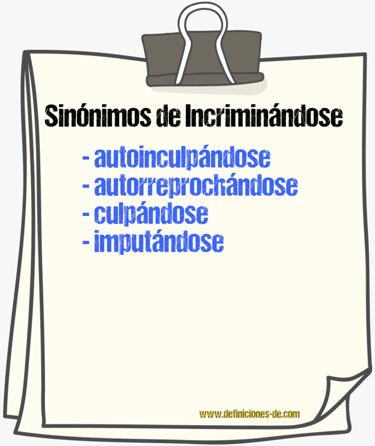 Sinónimos de incriminándose