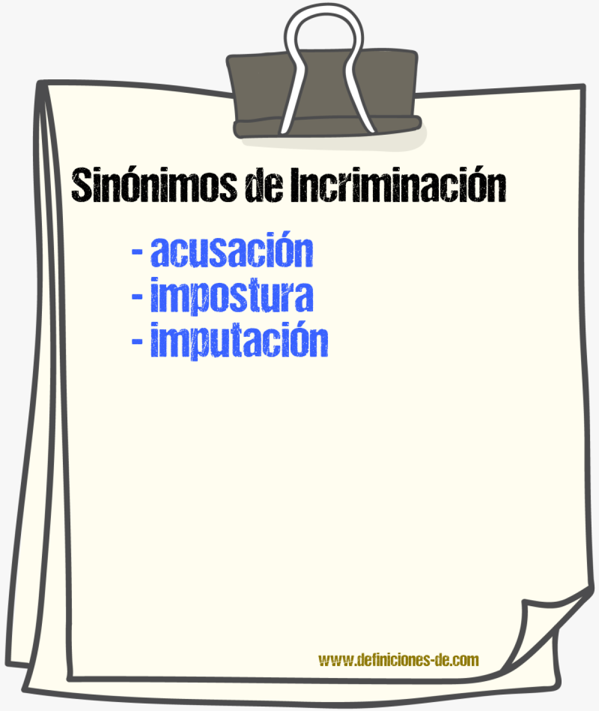 Sinnimos de incriminacin