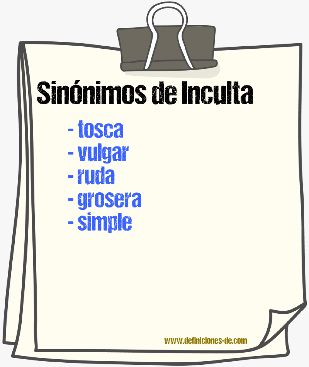 Sinónimos de inculta