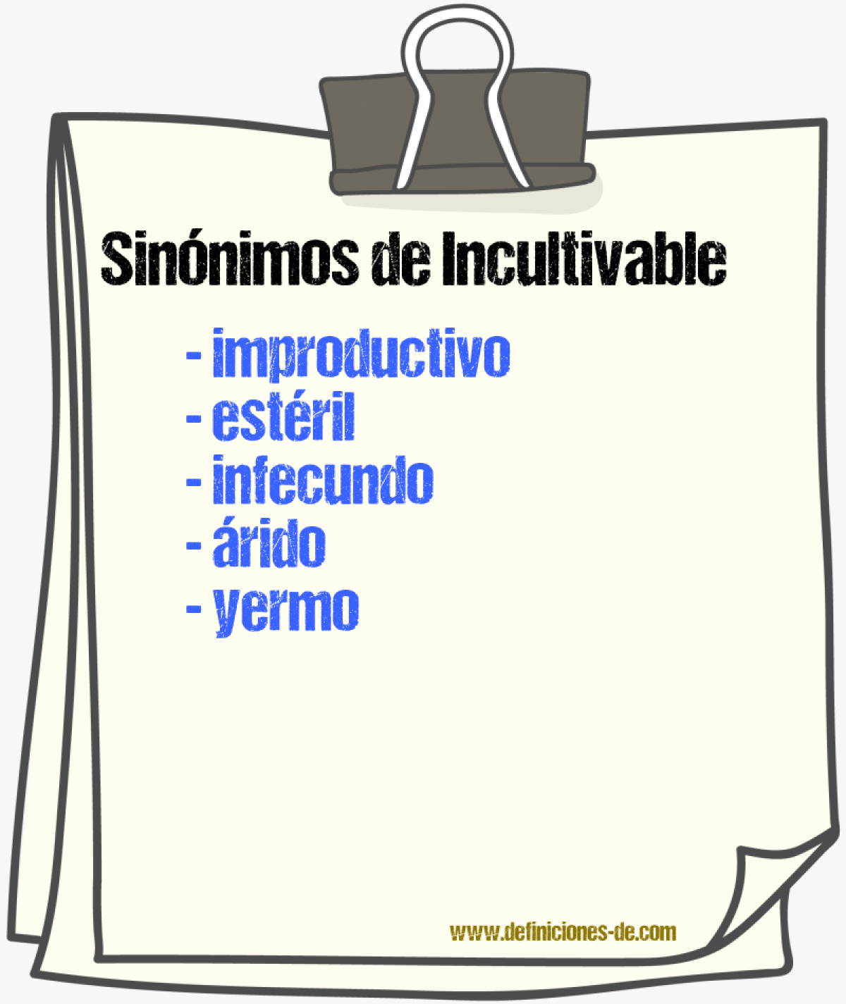 Sinónimos de incultivable