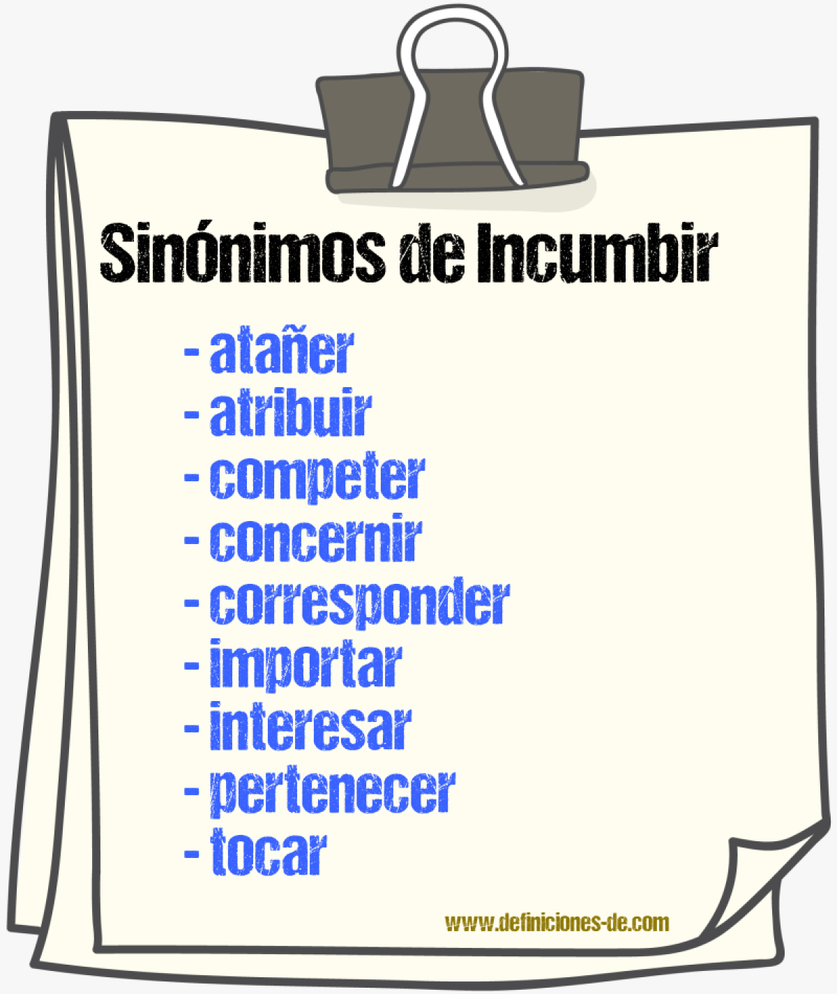 Sinónimos de incumbir
