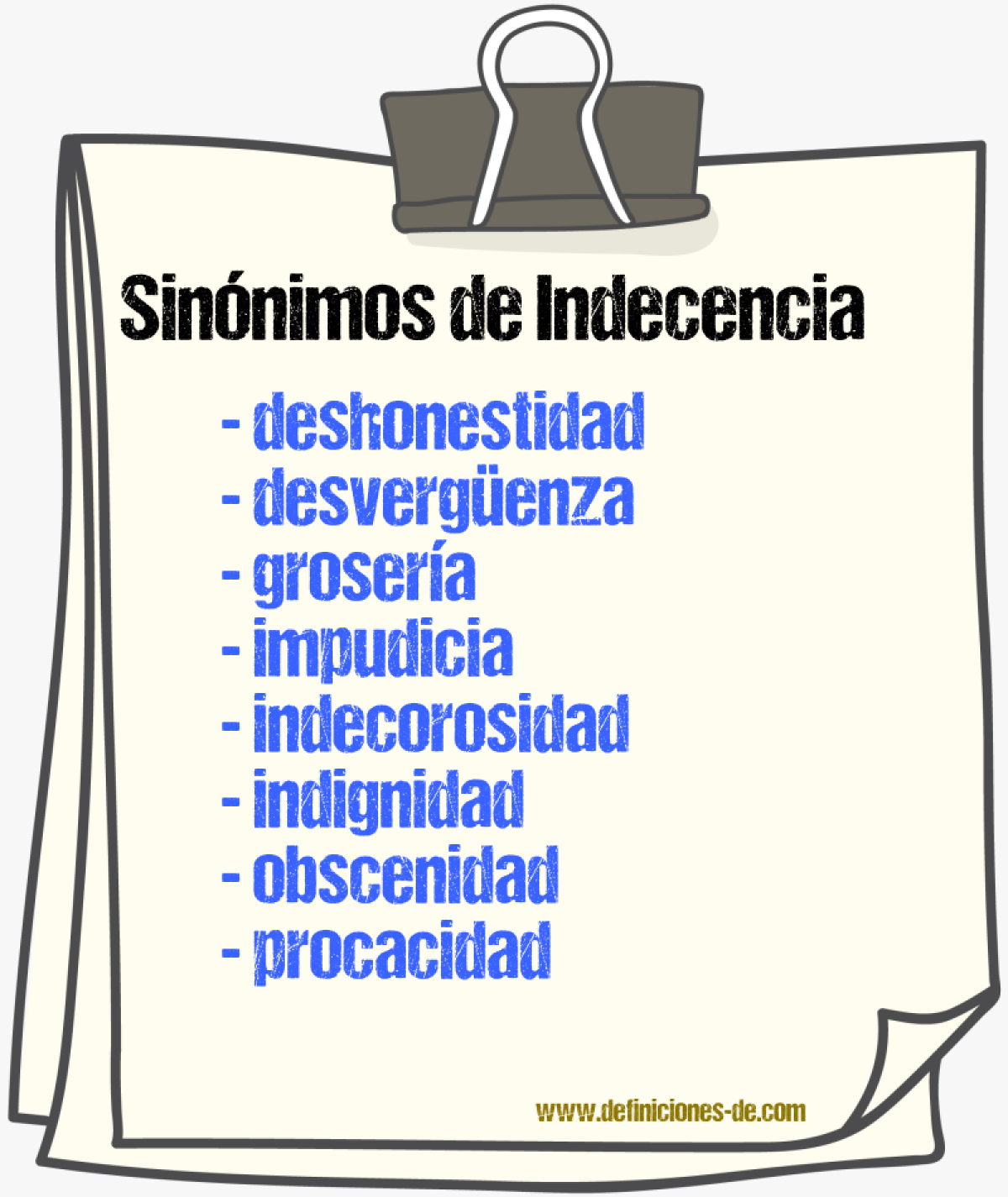 Sinnimos de indecencia