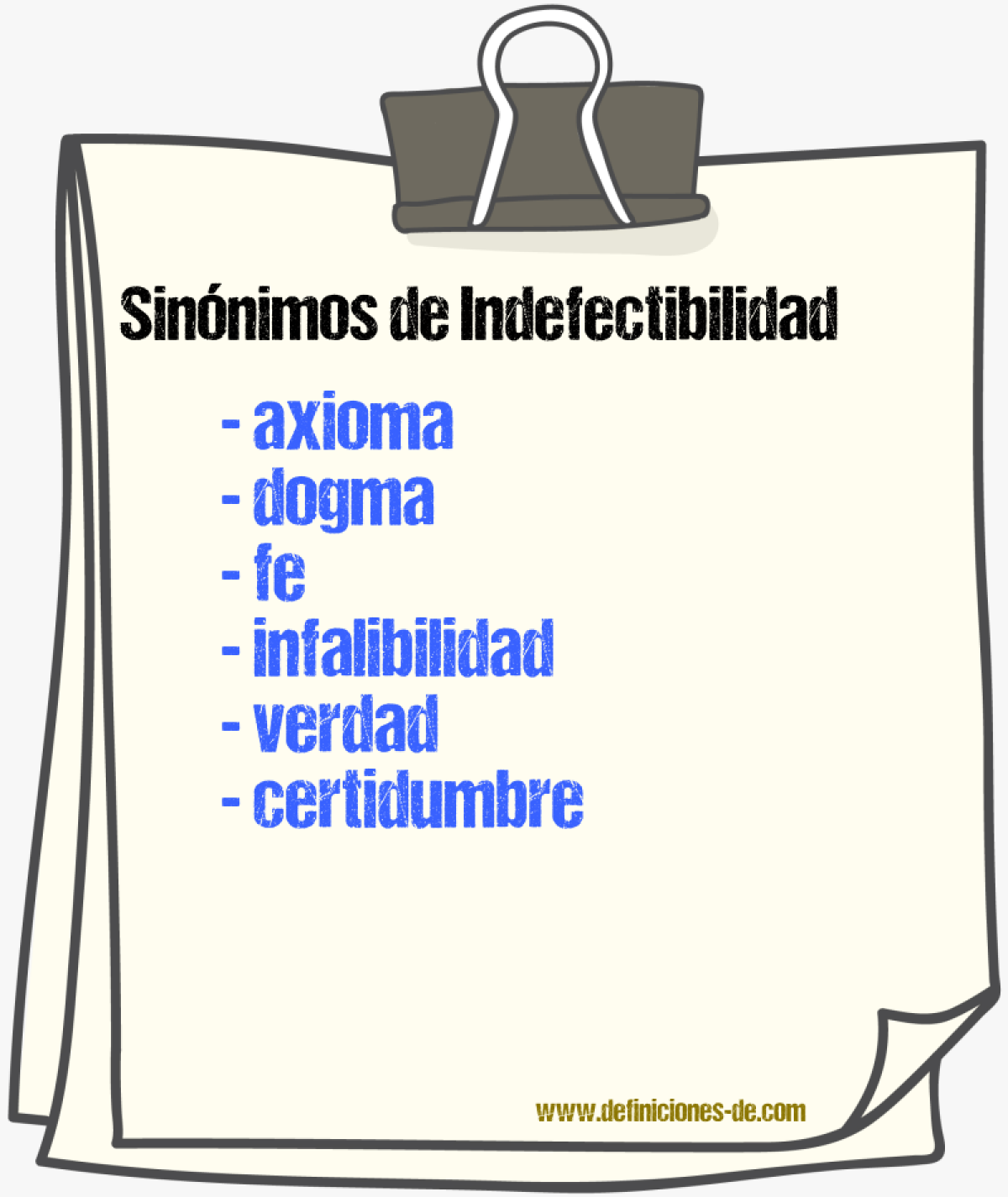 Sinnimos de indefectibilidad