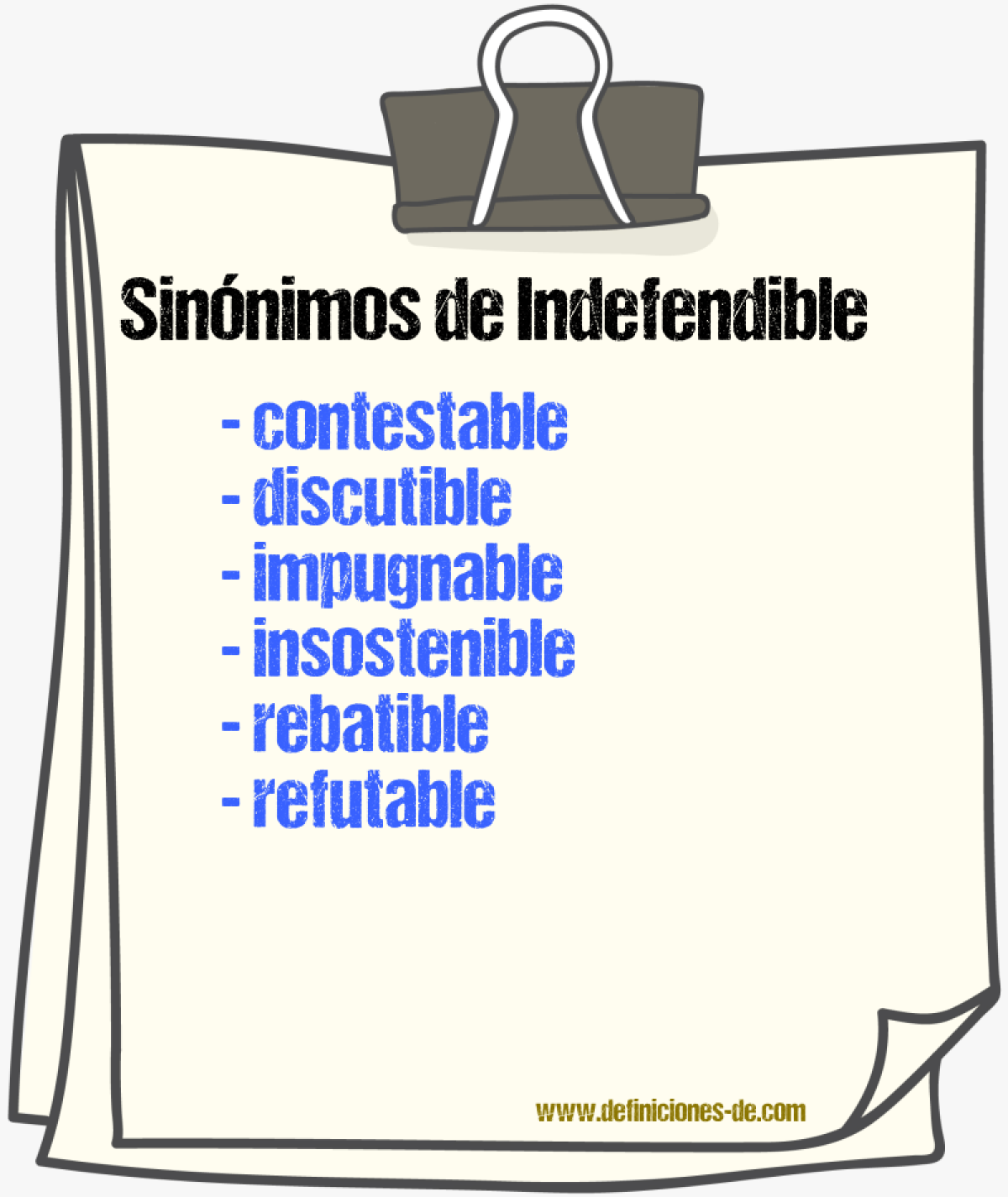 Sinnimos de indefendible