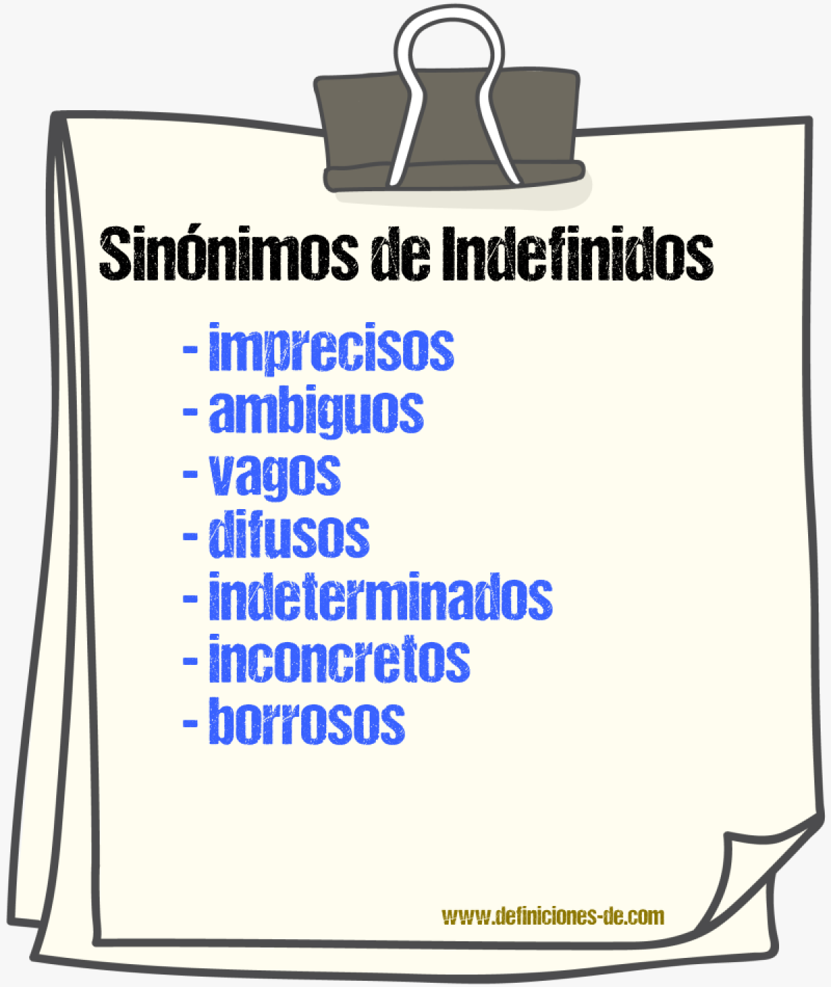 Sinónimos de indefinidos