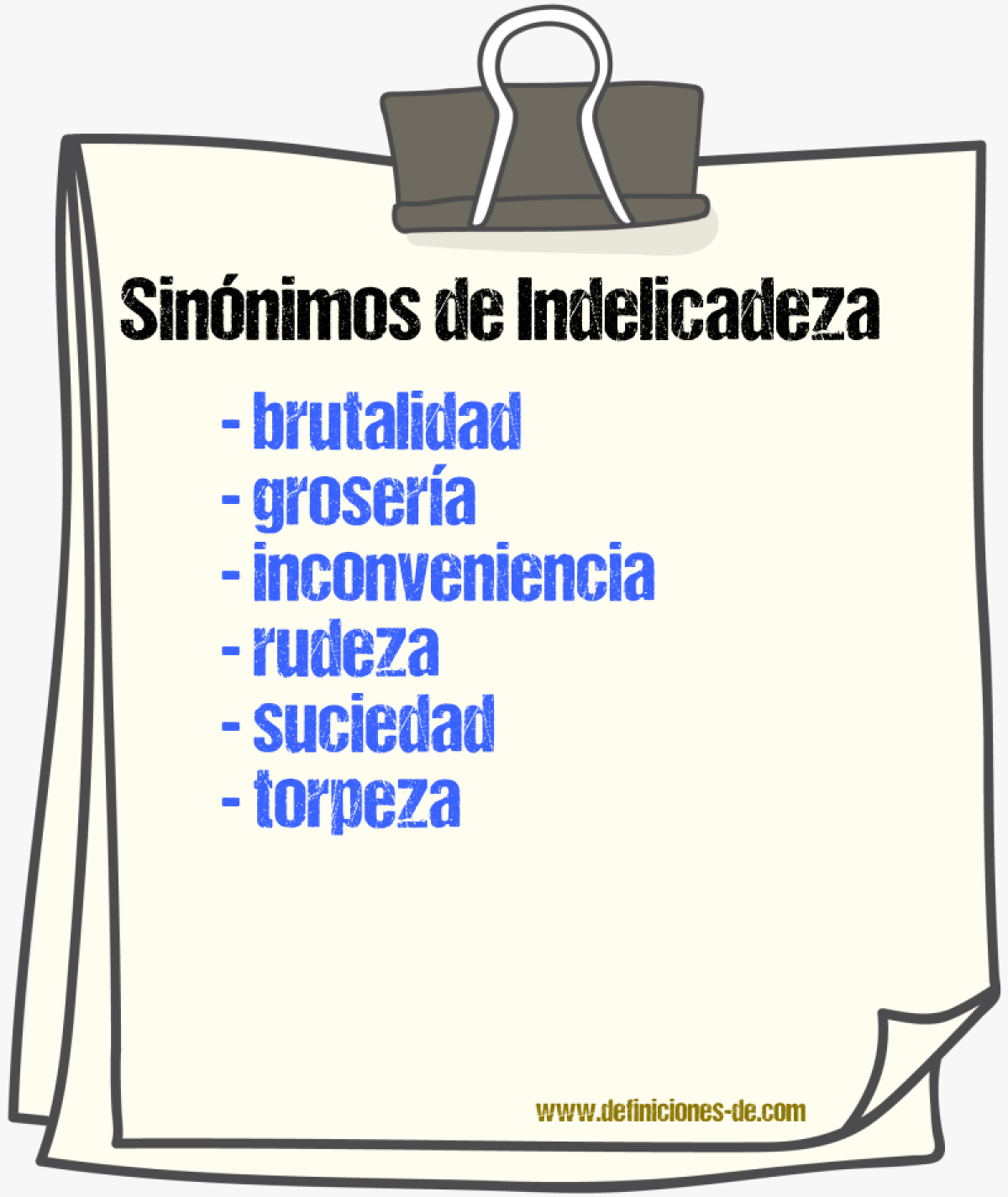 Sinnimos de indelicadeza