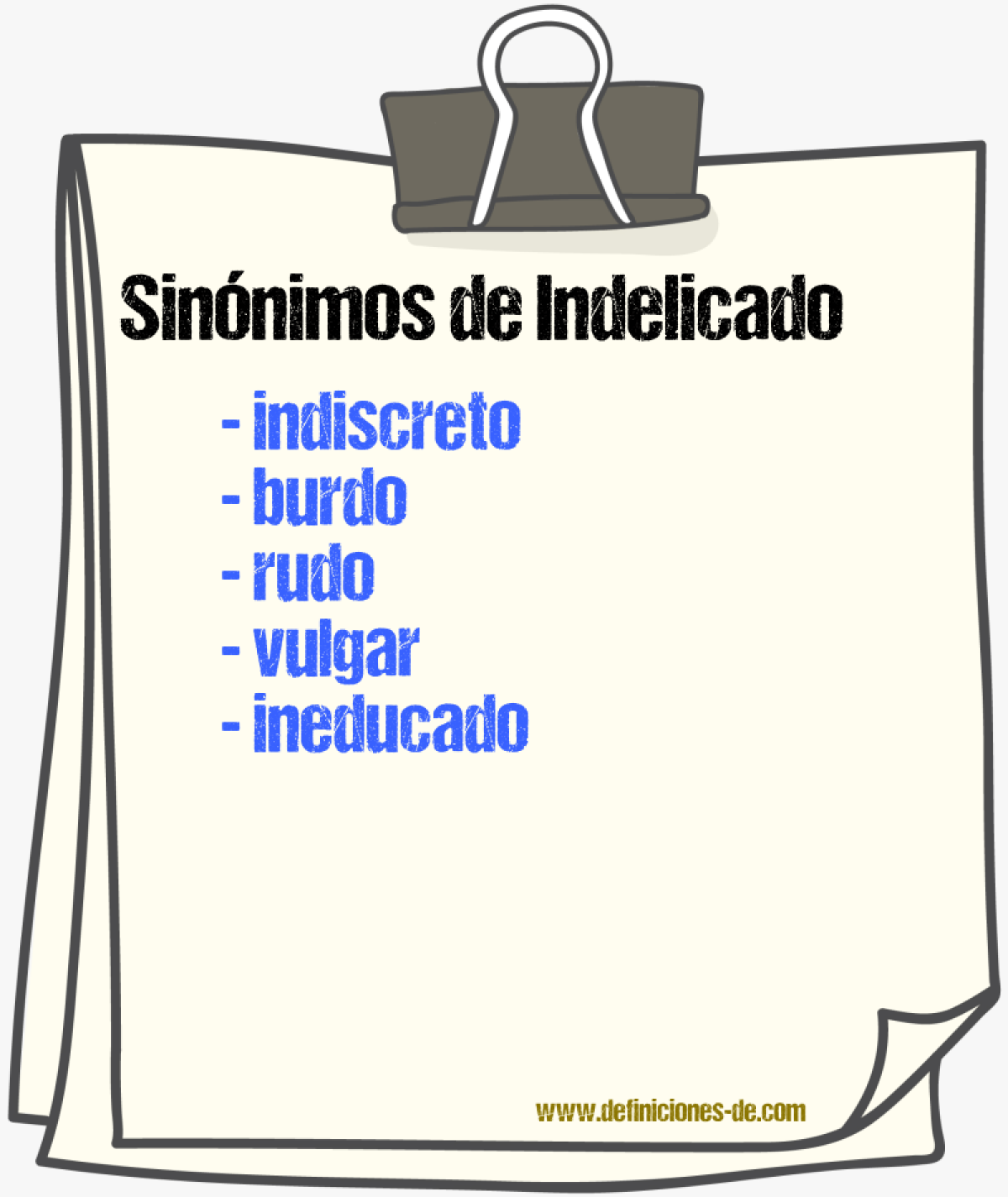 Sinnimos de indelicado