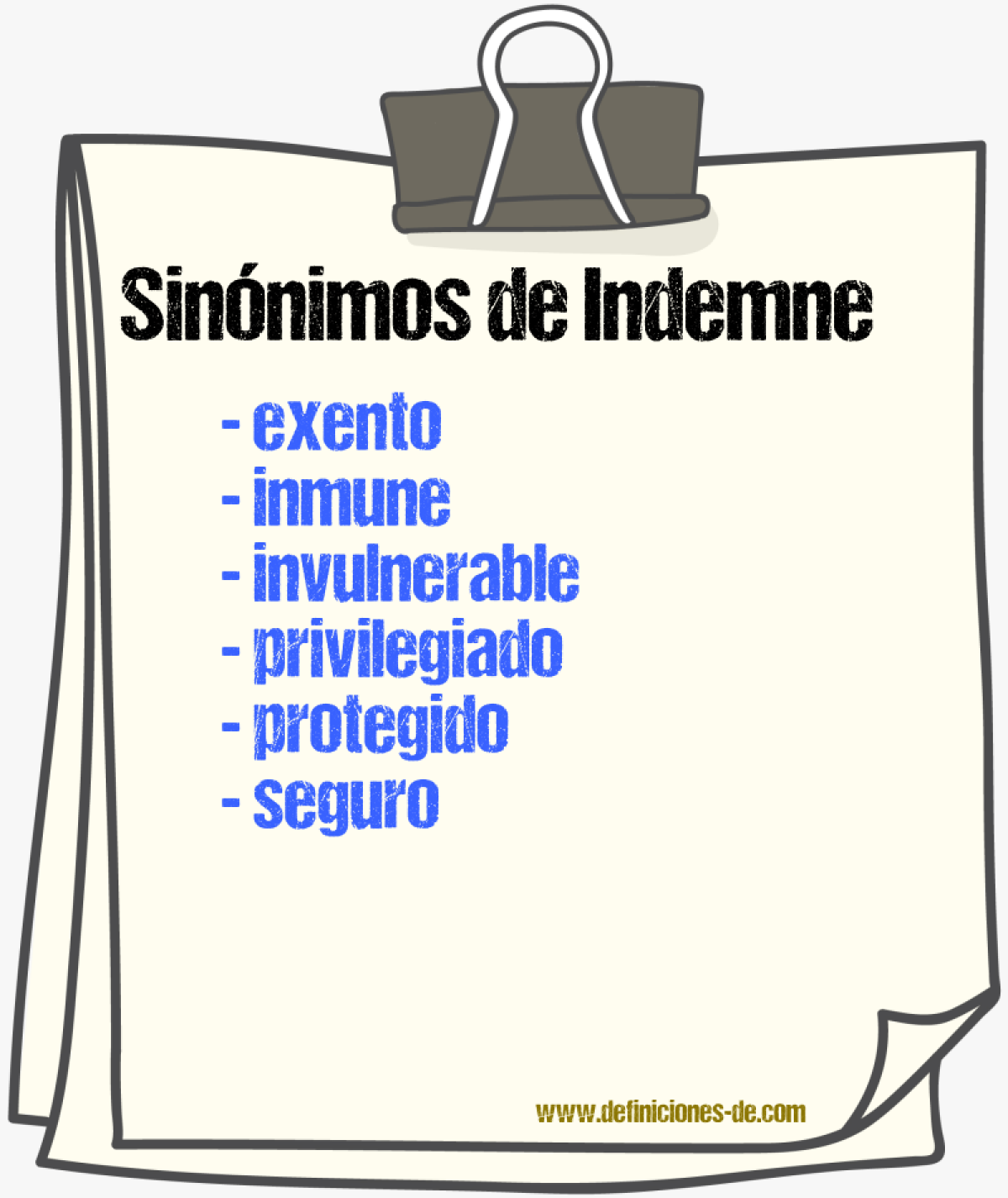 Sinnimos de indemne