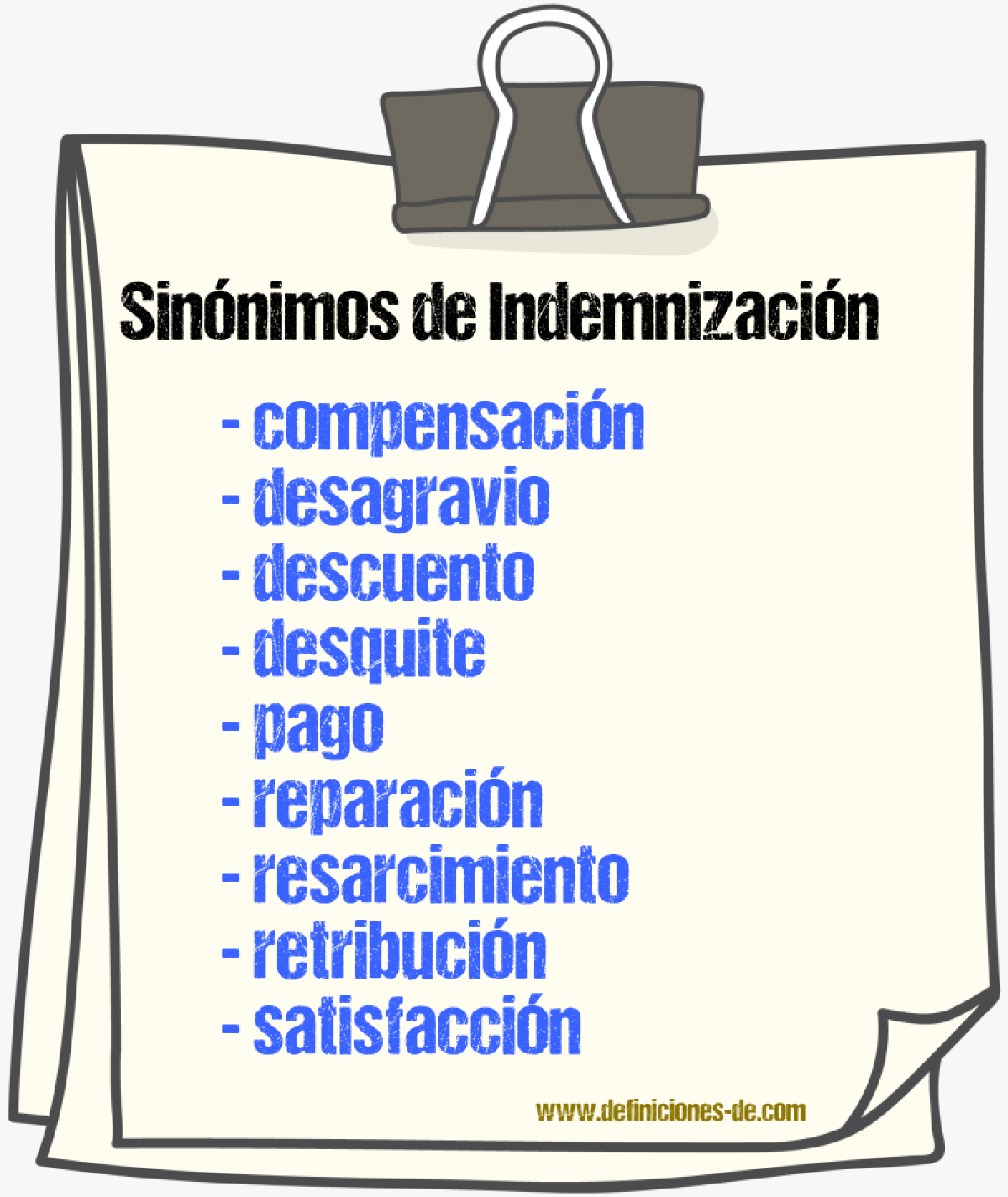 Sinnimos de indemnizacin