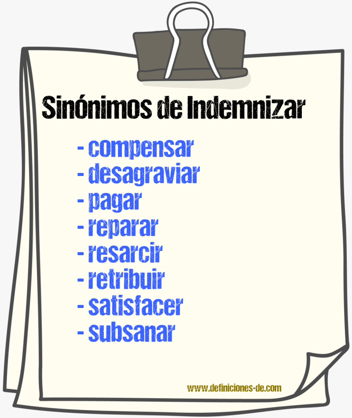 Sinnimos de indemnizar