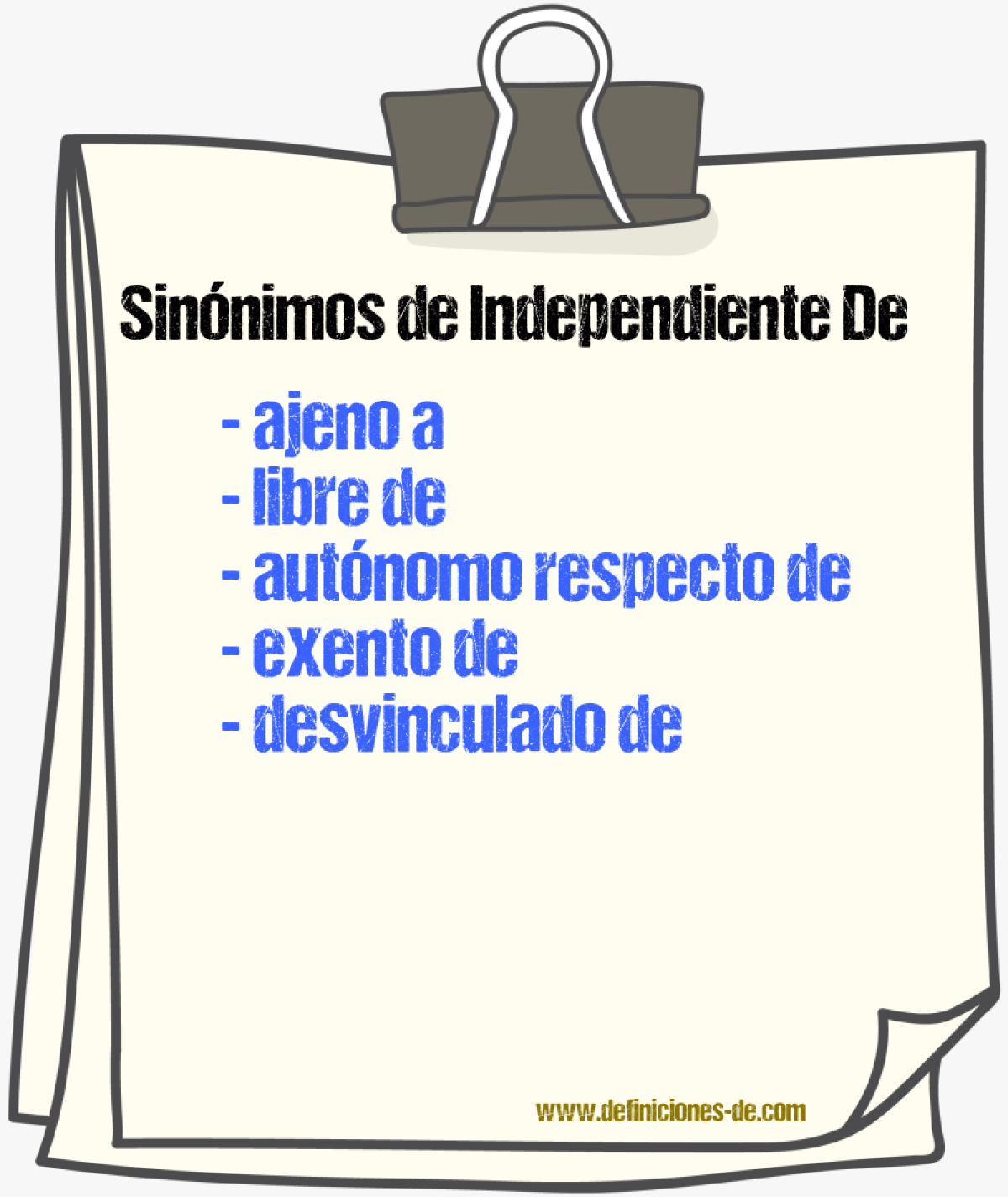 Sinónimos de independiente de