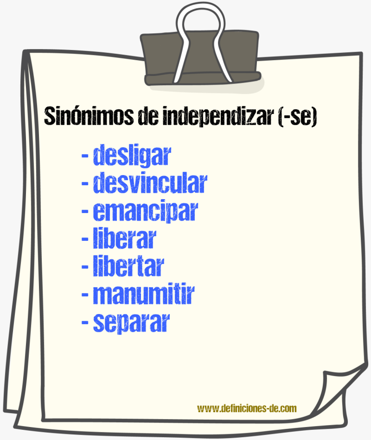 Sinnimos de independizar