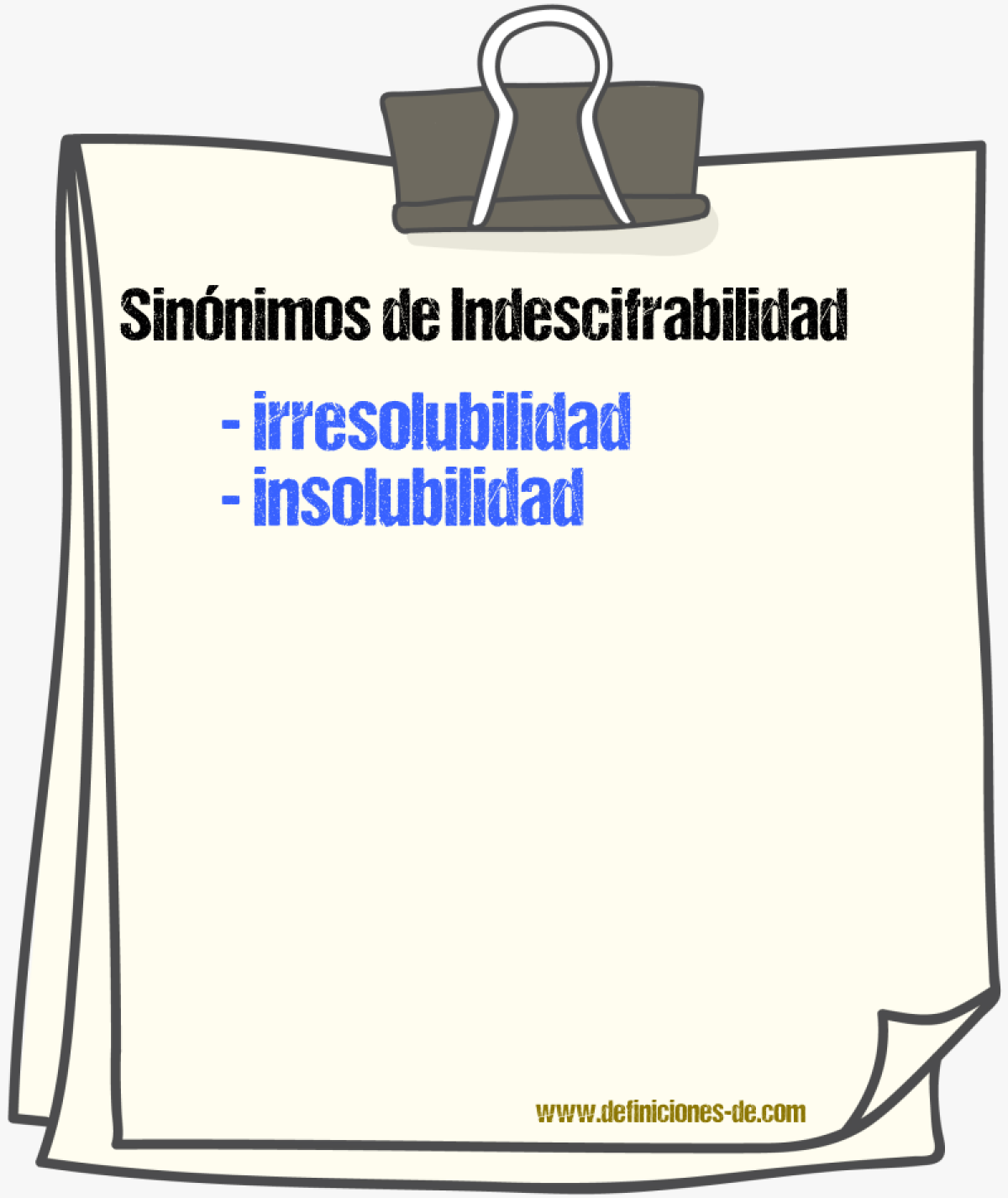 Sinnimos de indescifrabilidad