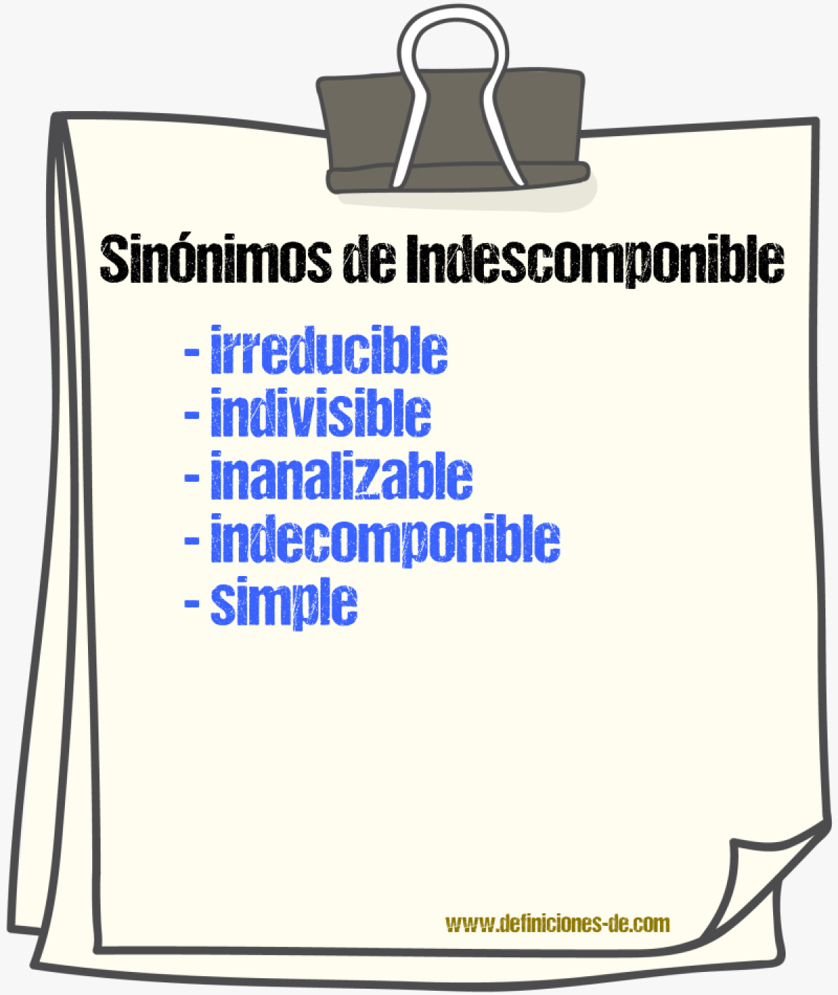Sinónimos de indescomponible
