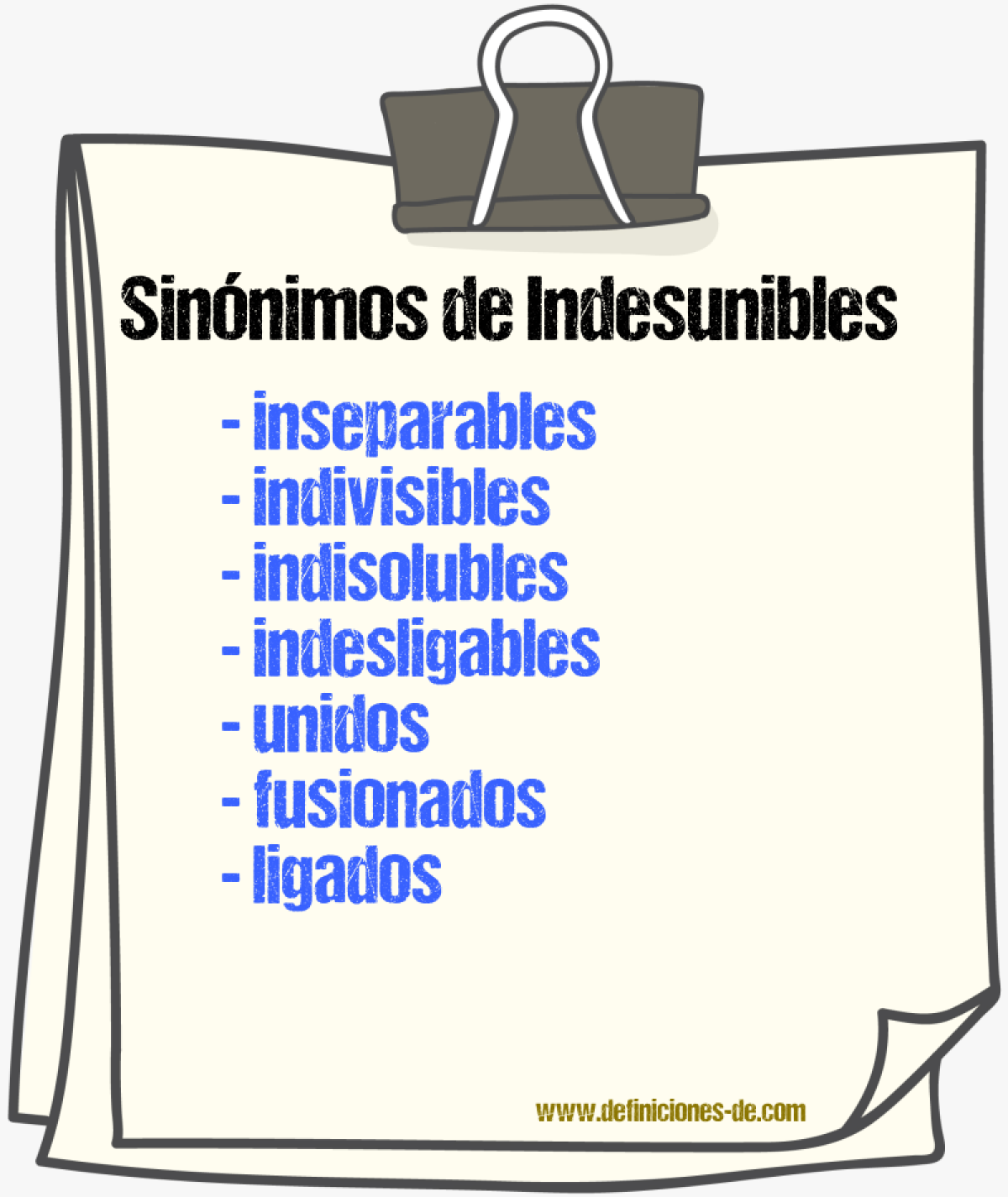 Sinónimos de indesunibles