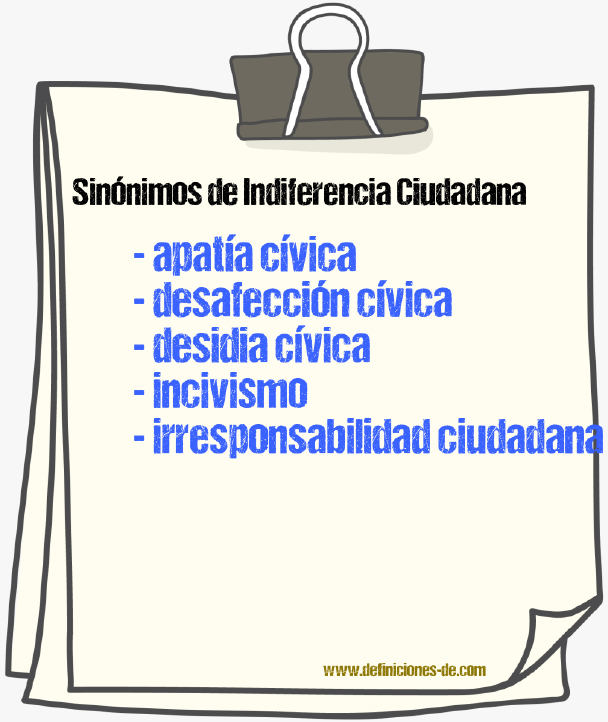 Sinónimos de indiferencia ciudadana