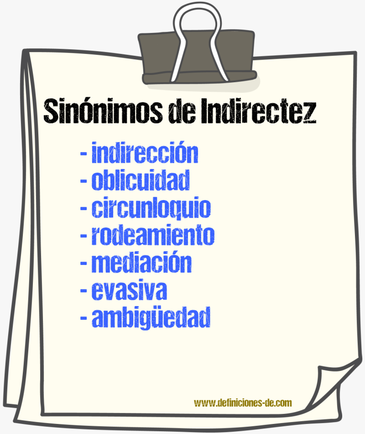 Sinónimos de indirectez