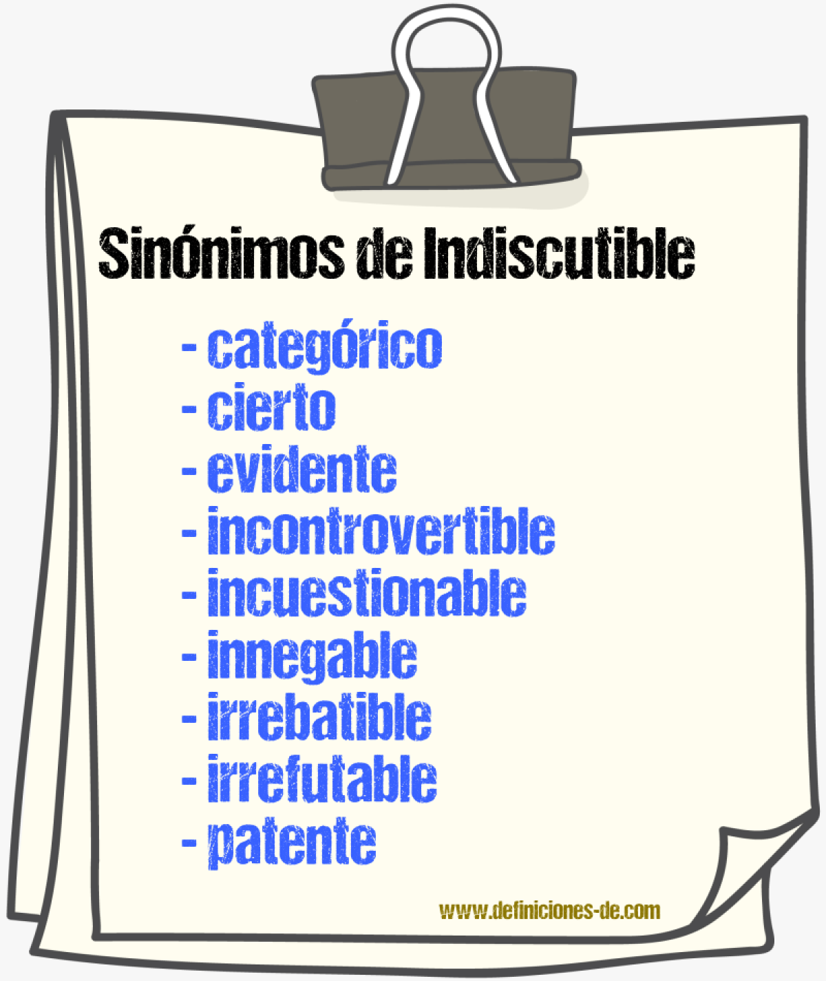 Sinnimos de indiscutible