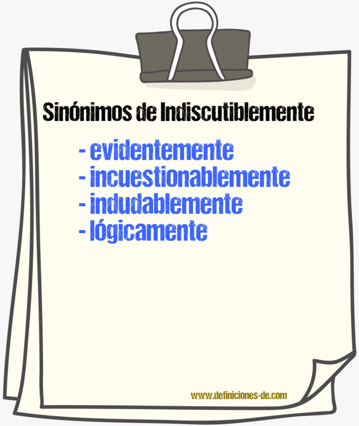 Sinnimos de indiscutiblemente