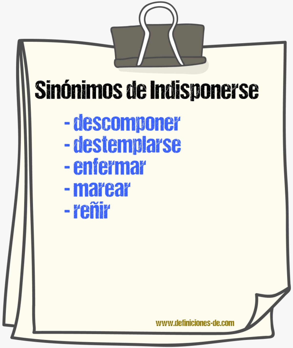 Sinnimos de indisponerse