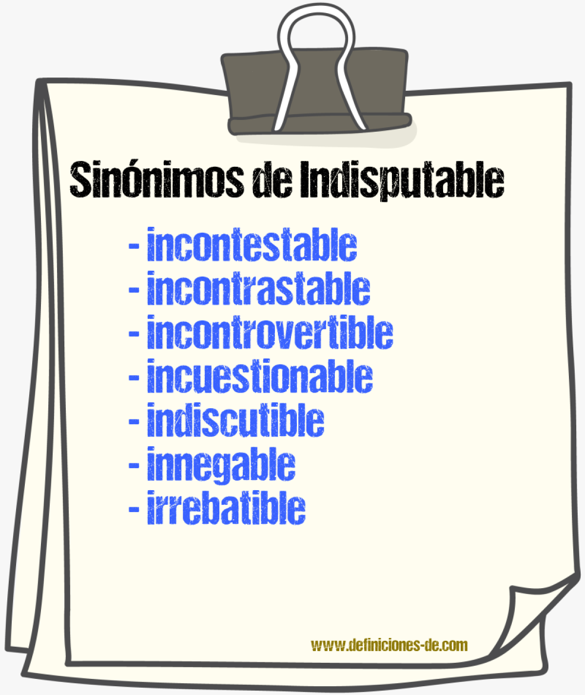 Sinnimos de indisputable