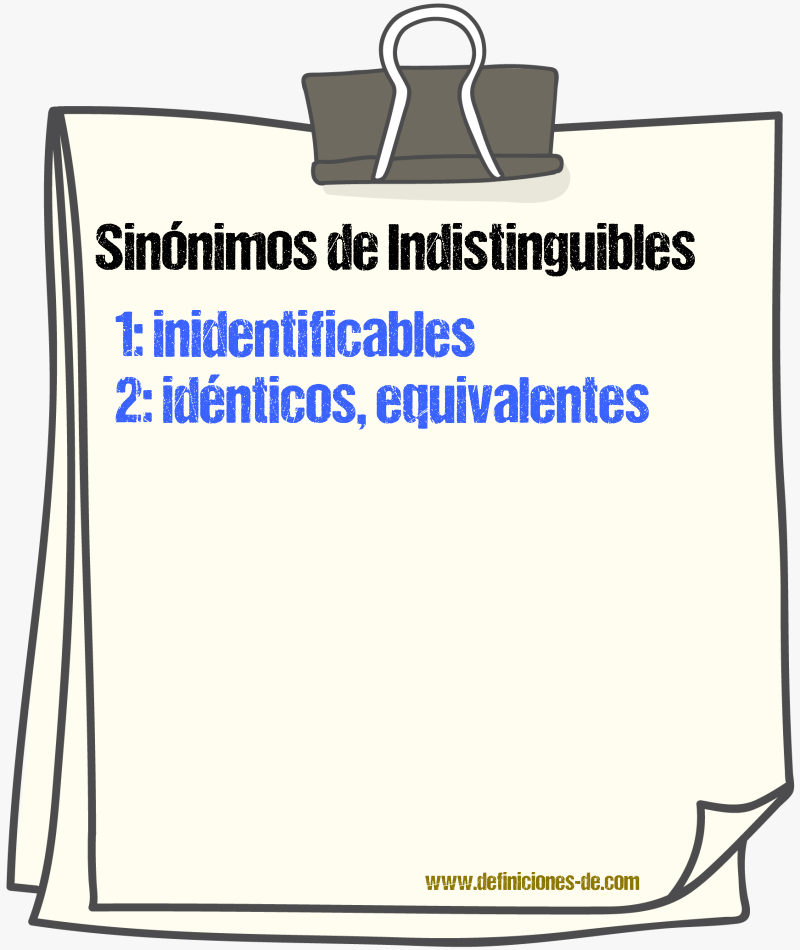 Sinónimos de indistinguibles