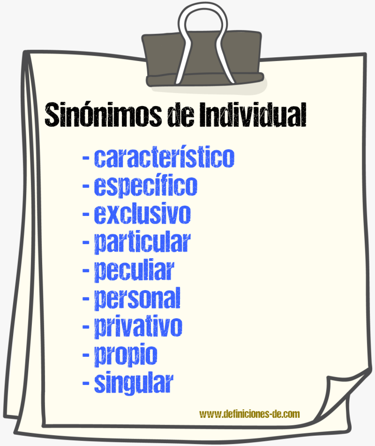 Sinnimos de individual